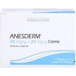 ANESDERM 25 mg/g + 25 mg/g Creme + 10 Pflaster 5X5 g  